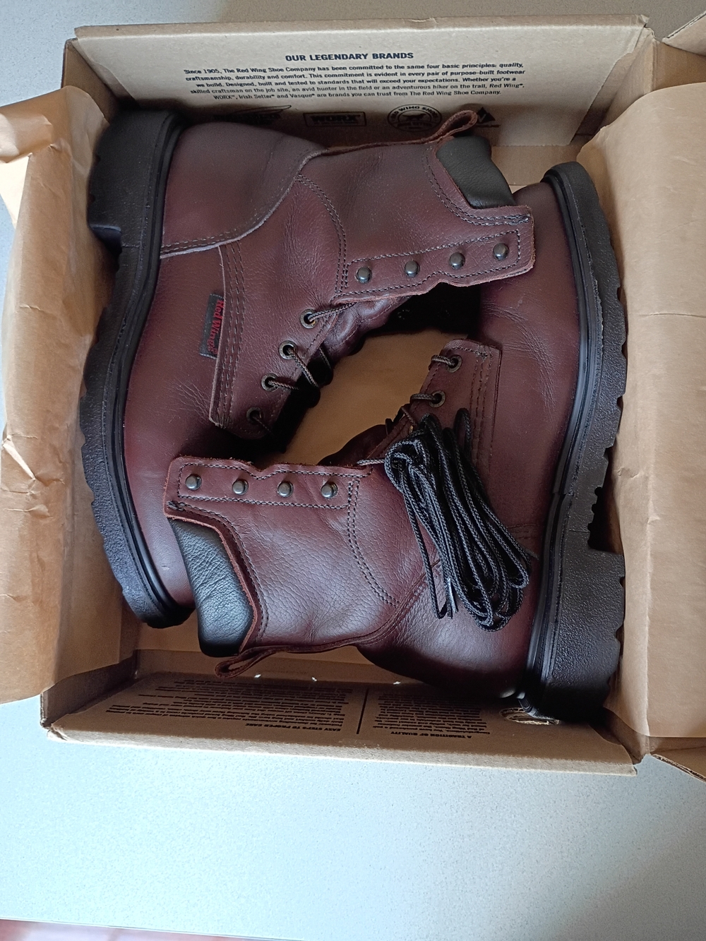Red Wing 608 Men's Size 8D Brown Leather Work Boots USA Made Barely Worn - Picture 7 of 8
